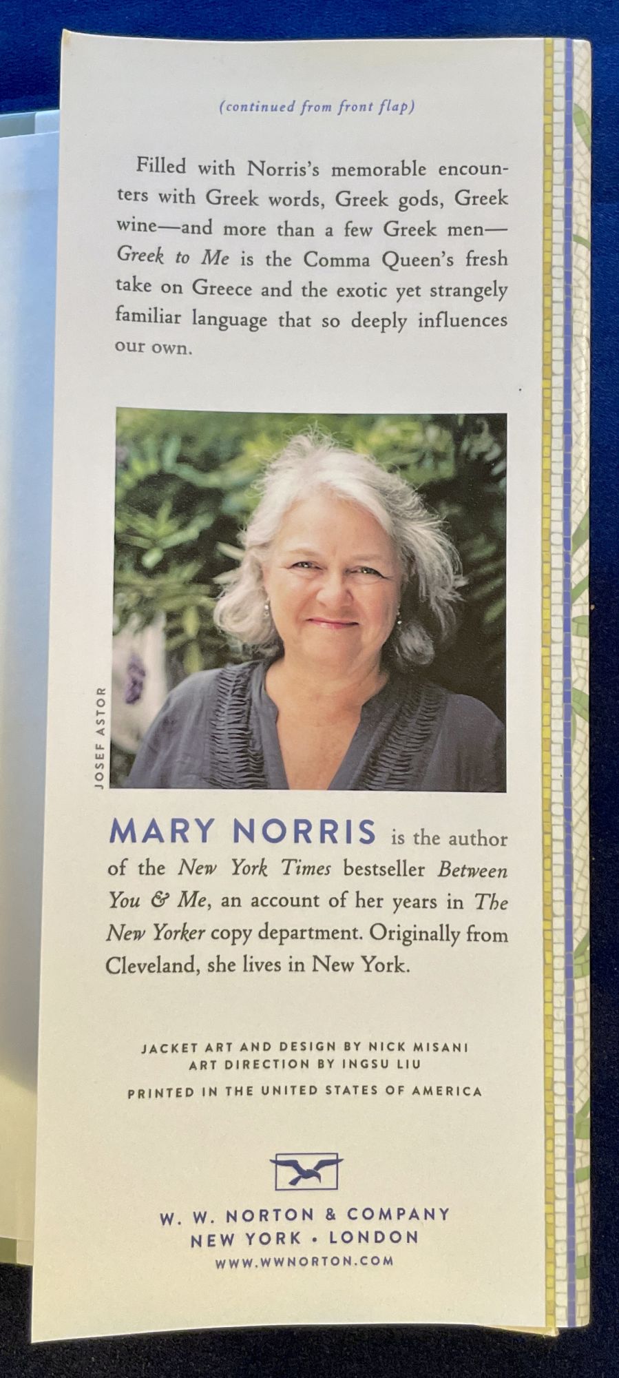 Greek to Me, by Mary Norris
