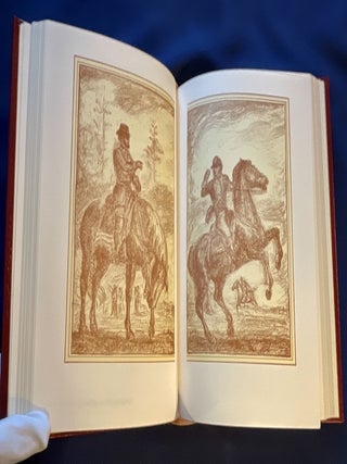 THE RED BADGE OF COURAGE; Illustrated by John Steuart Curry / The 100 Greatest Books Ever Written / Collector's Edition / Bound in Genuine Leather