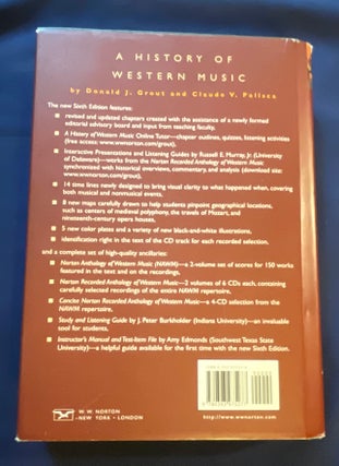 A HISTORY OF WESTERN MUSIC; Sixth Edition Donald J. Grout / Claude V. Palisca