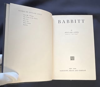 BABBITT; By Sinclair Lewis