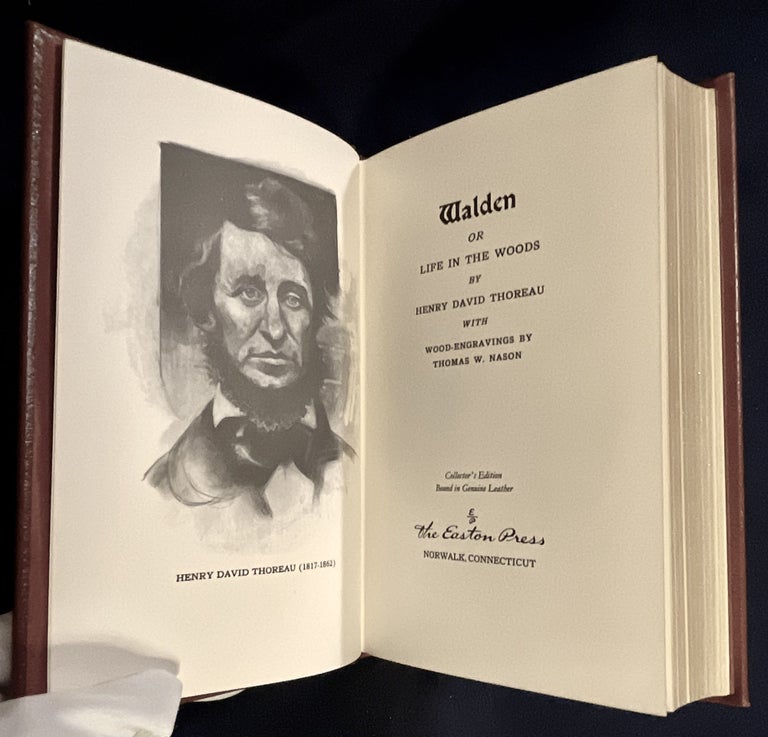 Item #9035 WALDEN; By Henry David Thoreau / With Wood-engravings by Thomas W. Nason / Collector's Edition / Bound in Genuine Leather. Henry David Thoreau.