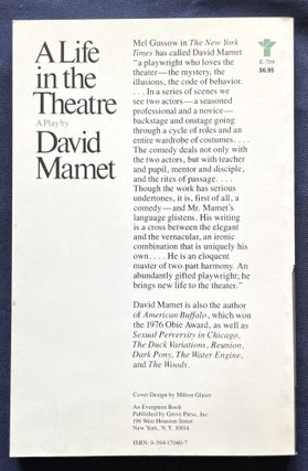 A LIFE IN THE THEATRE; A Play By David Mamet