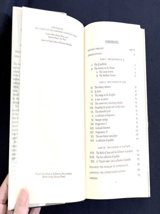 SOURCES OF THE SYNOPTIC GOSPELS; By the Late Wilfred L. Knox / Volume One ST. MARK / Volume Two ST LUKE & ST MATTHEW / Edited by H. Chadwick