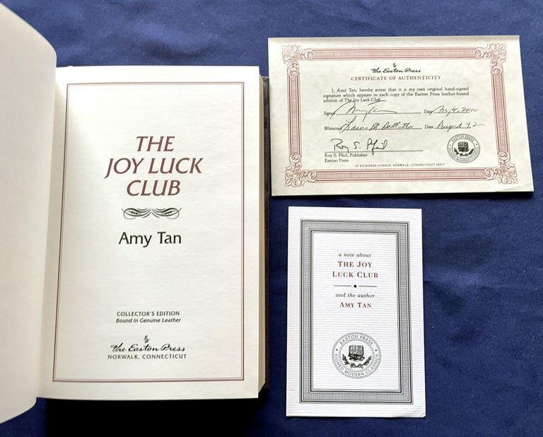 Item #9399 THE JOY LUCK CLUB; Collector's Edition Bound in Genuine Leather. Amy Tan.