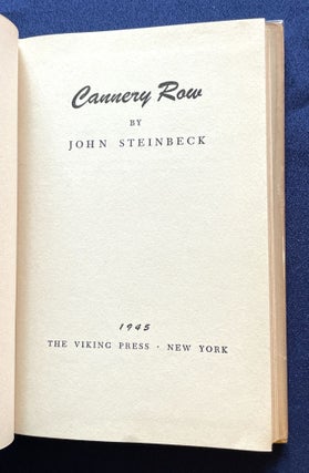 CANNERY ROW; By John Steinbeck