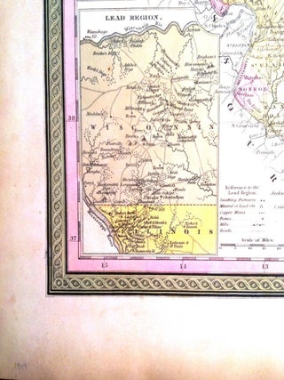 Item #96 A NEW MAP OF ILLINOIS; with its proposed Canals, Roads & Distances. Map, Augustus MITCHELL
